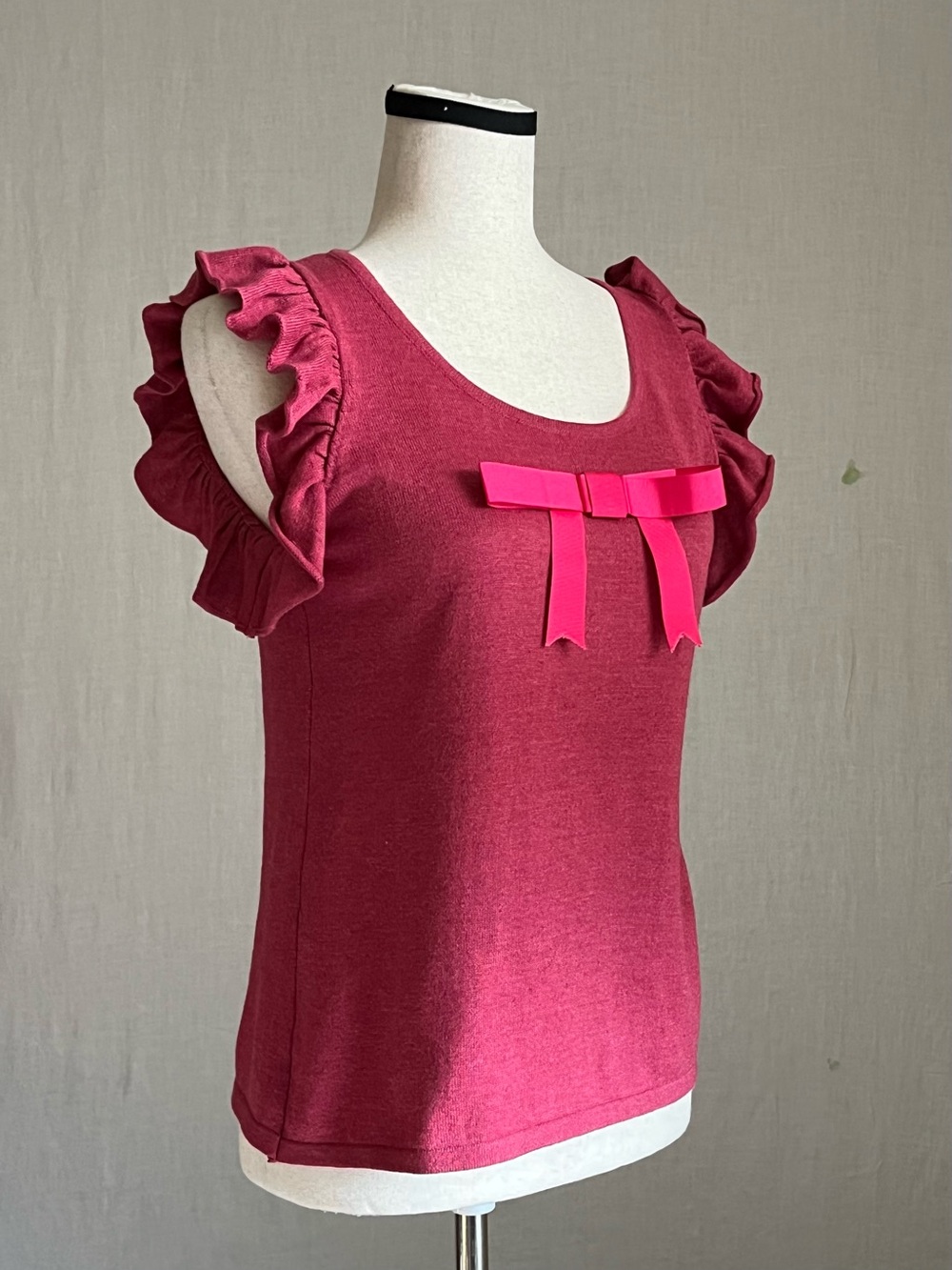 La Casita de Wendy - Cotton Blend Sweater - Ruffle & Grograin Bow - 42 EU - M/L